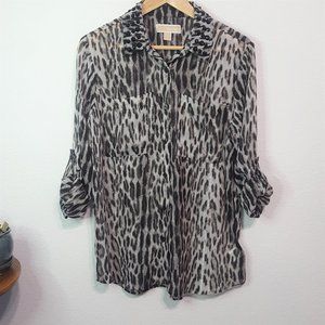 Michael by Michael Kors Snow Leopard Print Sz M